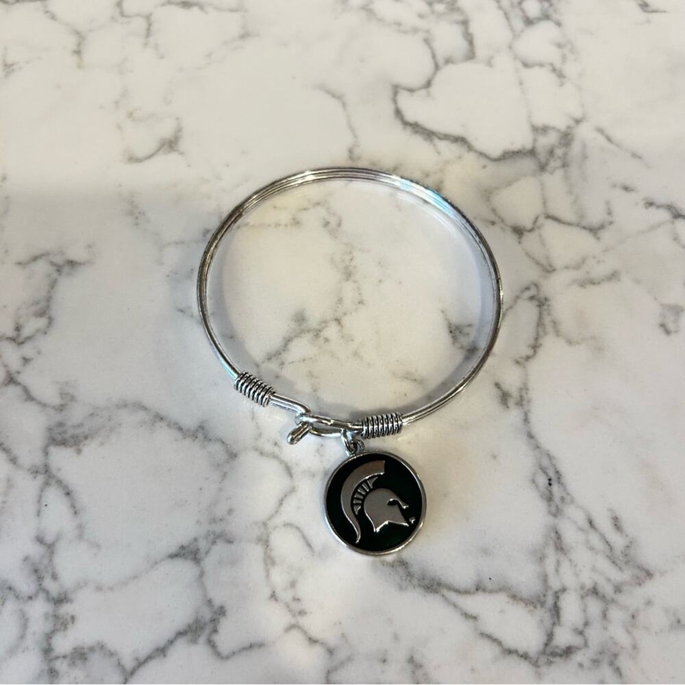 Michigan State MSU‎ Spartan Enamel Silver Toned Bracelet